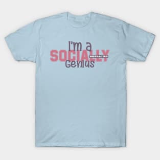 Socially Distracted Genius wording T-Shirt